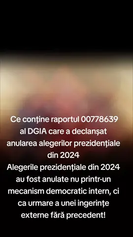 România a fost tratată ca un stat vasal, pus în genunchi printr-un ordin venit de la Washington. Antony Blinken a transmis direct prin CIA către București: Călin Georgescu trebuia blocat cu orice preț. Documentul oficial care a transformat acest ordin într-o decizie de stat a fost Raportul DGIA nr. 00778639 din 28.11.2024, prezentat de Cătălin Predoiu în CSAT. Pe baza acestui raport, Klaus Iohannis a impus Curții Constituționale anularea procesului electoral. În raportul Direcției Generale de Informații a Apărării (DGIA) s-a scris negru pe alb că o victorie a lui Călin Georgescu ar fi un „risc de securitate națională”. Motivele invocate: Pozițiile publice ale lui Călin Georgescu privind încheierea rapidă a conflictului din Ucraina „contravin angajamentelor României în cadrul NATO”. Retragerea sprijinului militar și logistic pentru Kiev „creează o breșă strategică în flancul estic al Alianței” și ar vulnerabiliza România în fața „expansionismului Federației Ruse”. 2. Subminarea parteneriatului strategic cu SUA și UE O președinție Georgescu ar duce la „slăbirea ireversibilă a parteneriatului strategic cu Statele Unite”, prin blocarea contractelor militare, energetice și de reconstrucție. Riscul ca România să fie „reclasificată ca stat nesigur pentru investiții occidentale”, ceea ce ar afecta direct economia națională. 3. Risc de destabilizare internă „polarizare socială și radicalizare” în cazul câștigării alegerilor de către Georgescu, cu referiri la manifestațiile de stradă pe care suveraniștii le-ar putea genera. „izolarea internațională” vor aduce sancțiuni sau blocaje europene, cu consecințe directe asupra populației, ceea ce ar putea genera „tensiuni interne greu de gestionat”. Raportul, făcut prin complicitatea directorului general al DGIA – general-maior Petru Băiceanu, a concluzionat fără echivoc: pentru menținerea „stabilității” și a „angajamentelor internaționale”, trebuia invalidat procesul electoral și interzisă candidatura ulterioară a lui Călin Georgescu. Totul s-a întâmplat într-un context internațional fragil: Donald Trump câștigase deja președinția SUA în noiembrie 2024, dar încă nu preluase mandatul, iar administrația Biden – aflată pe picior de plecare și dominată de rețeaua Soros – încerca să dea ultima lovitură curentului suveranist în plină ascensiune. România devenise piesă strategică pe tabla marilor puteri, iar un suveranist declarat la Cotroceni era considerat de neacceptat. Georgescu ar fi consolidat axa regională suveranistă (România–Ungaria–Slovacia), riscând un efect de domino în alte state UE. Mai mult, programul său de independență economică și control asupra resurselor naturale lovea direct interesele marilor corporații europene și americane. În mod semnificativ, niciun alt serviciu românesc – SRI, SIE, STS – nu a constatat vreo ingerință în procesul electoral. CCR validase primul tur, dar după intervenția lui Iohannis – care a transmis direct președintelui CCR, Marian Enache, că unica soluție era eliminarea lui Georgescu – Curtea și-a călcat propria decizie și a anulat turul 1 pe care îl validase și apoi a întrerupt, fapt fără precedent la nivel mondial, procesul electoral (turul 2) în timpul desfășurării lui.  Lovitura de stat din România a fost dată de administrația Biden, prin CIA. Trump va folosi acest pretext ca să reformeze serviciile secrete. Lovitura de stat a fost dublată de presiunea Parisului. Rămasă fără coloniile africane, Franța își apără acum cu disperare accesul la resursele României: gaze, uraniu, cupru. Macron, prin agenții secreți, prin comisarul european Thierry Breton și ambasadorul Franței la București, a făcut presiuni directe asupra CCR și asupra Guvernului. Guvernul Ciolacu și Klaus Iohannis au acceptat să joace rolul de executanți. Bruxelles-ul le-a ținut spatele și a girat toată operațiunea, iar propaganda UE s-a pus imediat în slujba mafiei PSD-PNL. Acțiunile în justiție ale echipei de avocați ai lui Georgescu au fost respinse pe bandă rulantă.