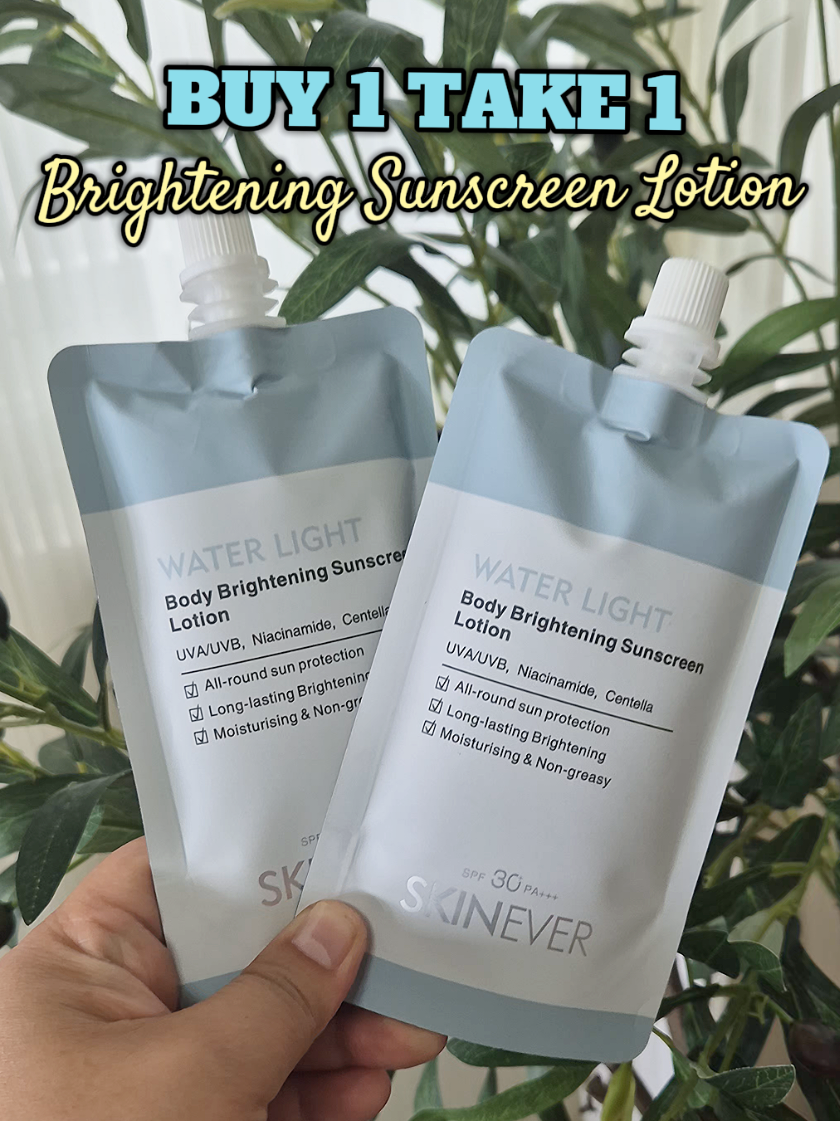BIY 1 TAKE 1 SKINEVER Water Light Brightening Sunscreen Lotion #bodylotion #skinever #suncreenlotion #skineverbrighteningsunscreenlotion #brighteninglotion 