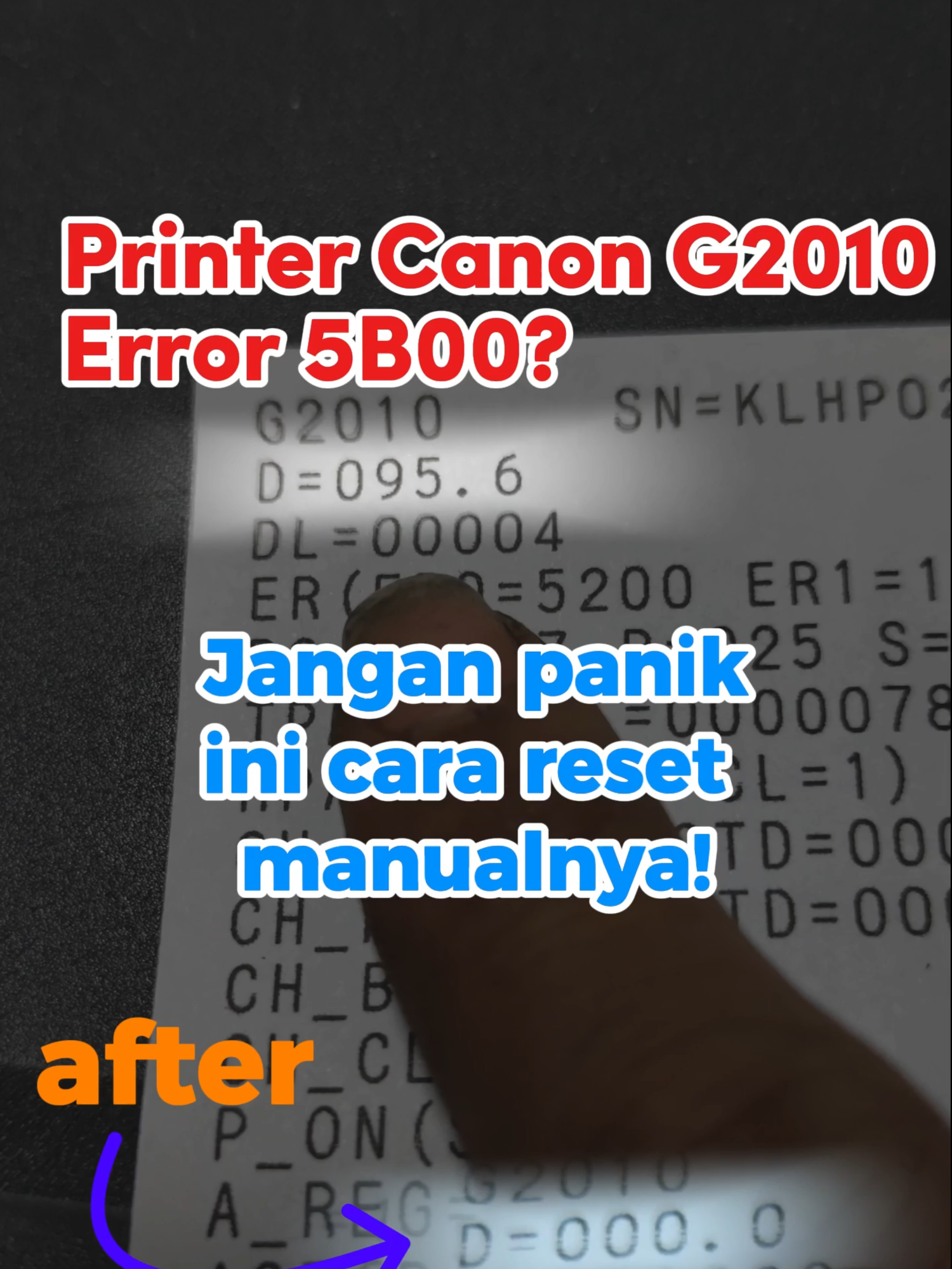 Printer Canon G2010 kamu tiba-tiba error 5B00 dan lampu indikator kedip-kedip? 🚨 Itu tandanya waste ink absorber sudah penuh. Jangan panik, kamu bisa reset manual sendiri tanpa harus langsung bawa ke service. Tutorial ini saya praktekin di Canon G2010, tapi biasanya juga bisa dipakai di seri Canon G lainnya. Simpan video ini biar gampang dicoba kalau printer kamu error! #CanonG2010 #Error5B00 #PrinterReset #TutorialPrinter #SmartSolution