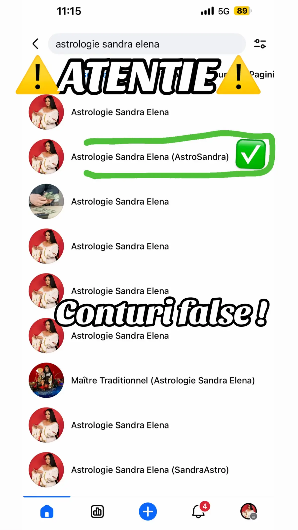 Aveți grijă la aceste conturi !!!Eu nu vă scriu niciodată! #ASTROSANDRAVIPSRL 💯