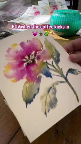 Come paint with me!🌸🌿🩷 #watercolor #watercolorflowers #watercolortutorial #fyp