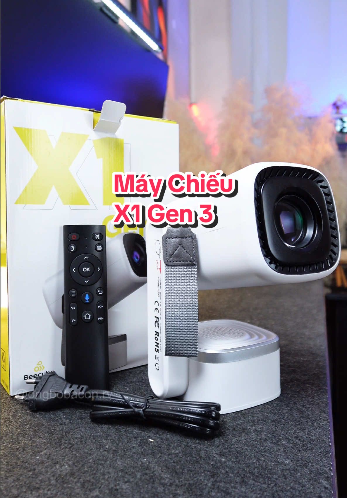 Máy chiếu Beecube X1 Gen 3, kèm loa công suất cao nghe nhạc xem phim cực kì đã luôn #ongbobaconreview #LearnOnTikTok 