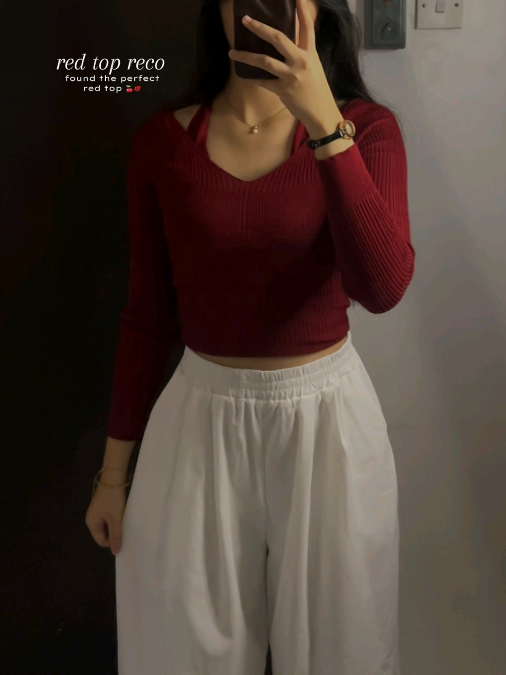 — 🍒💋 #redtopreco #knittedtop #christmaspartyoutfit #christmasoutfit #topreco 