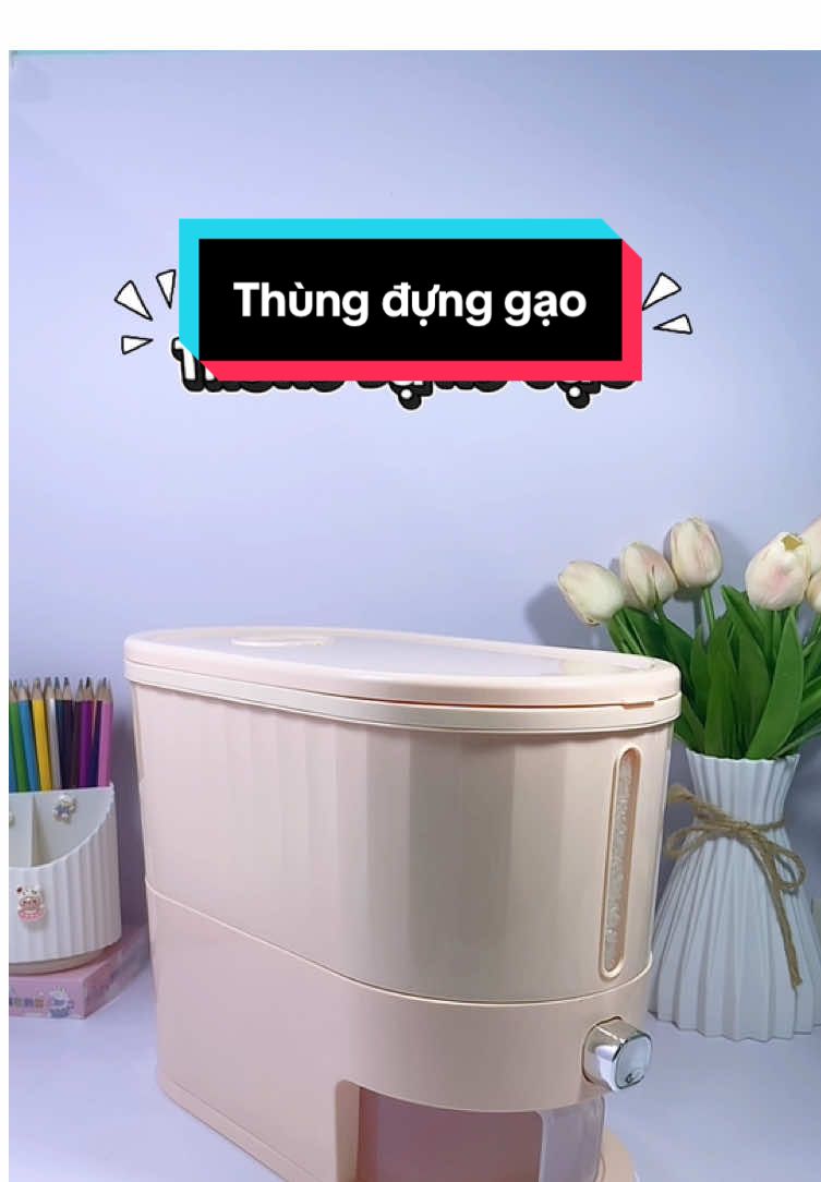Thùng đựng gạo thiết kế đẹp, siêu tiện lợi✨👍🏻.Chân ái cho các nàng nội trợ là đây chứ đâu 🥰#mebapreview #thungdunggao #thungdunggaothongminh #xuhuongtiktok #flypシ 