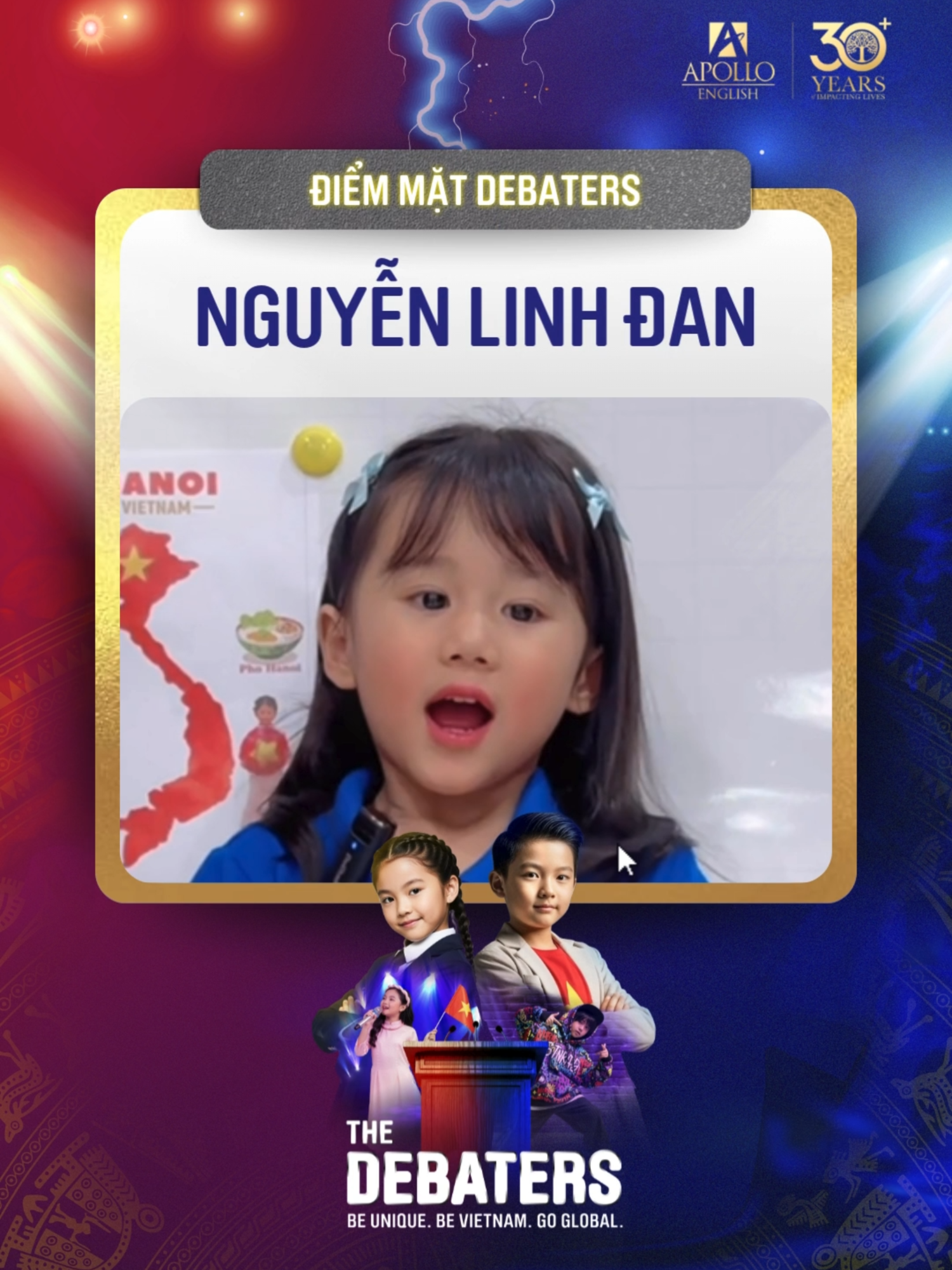 CẢNH BÁO! THÍ SINH DEBATERS NÀY CHẮC CHẮN KHIẾN BẠN “TAN CHẢY”! Bạn đã sẵn sàng gặp gỡ thí sinh đầu tiên của The Debaters 2025 chưa? Nguyễn Linh Đan sẽ khiến trái tim bạn tan chảy với sự tự tin và đáng yêu trong từng khoảnh khắc. 💖 👉 Đừng bỏ lỡ video mở màn cực kỳ dễ thương này vì biết đâu chính các thí sinh khác cũng sẽ được truyền nguồn năng lượng đáng yêu này từ Linh Đan thì sao! 👉 Hãy khám phá ngay sự khác biệt của The Debater năm nay và đăng ký ngay: https://apollo.edu.vn/tin-tuc-va-su-kien/the-debaters-2025 --- Apollo English 🌐 Website: https://apollo.edu.vn/ 📞 Hotline: 1900 292970 #Apollo #ApolloEnglish #TheDebaters2025