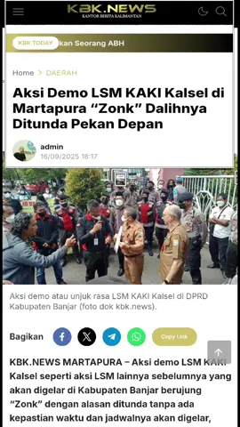 KBK.NEWS MARTAPURA - Aksi demo LSM KAKI Kalsel seperti aksi LSM lainnya  sebelumnya yang akan digelar di Kabupaten Banjar berujung 