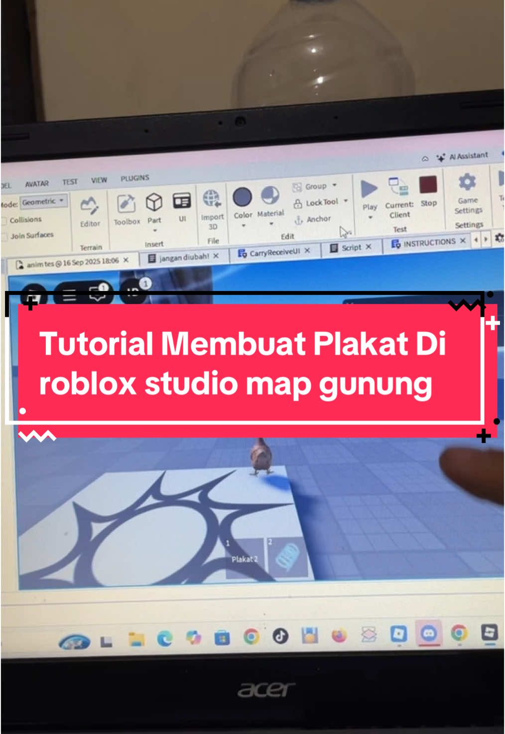 Tutorial membuat plakat Gunung diroblox studio #robloxstudio #roblox #tutorialroblox #robloxcarry #fyppppppppppppppppppppppp 
