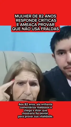 Um relacionamento inusitado vem chamando atenção nas redes sociais: uma mulher de 82 anos casada com um rapaz de 23. Após sofrer críticas e comentários preconceituosos sobre sua idade, a idosa respondeu de forma firme, afirmando que não usa fraldas e até ameaçando provar sua vitalidade com um fio-dental. A situação mostra como relacionamentos fora do padrão social despertam curiosidade e também preconceito, mas reforça a importância do respeito e da liberdade individual nas escolhas afetivas. #Relacionamento #AmorSemIdade #Idosa #CasalPolêmico #Curiosidades 