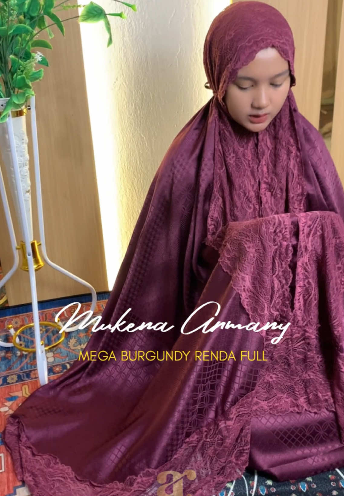 Mukena mewah armany mega burgundy renda full😍❤️ #mukena #mukenaarmii #mukenapremium #mukenajumbo #alatsholat 