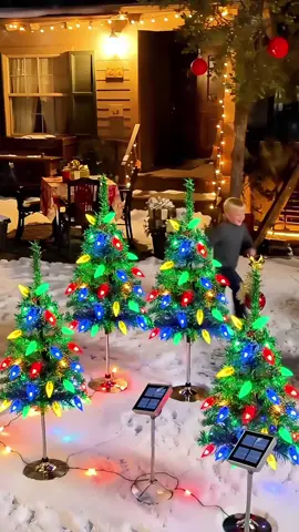 Outdoor solar Christmas tree decoration for festivals. #christmas #christmastree #tiktok #fyp #ad 