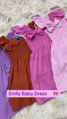 Emily Ribbon Baby Dress  💯Challis Fabric 💕 #kids #dress #baby #outfit #prettygirl 
