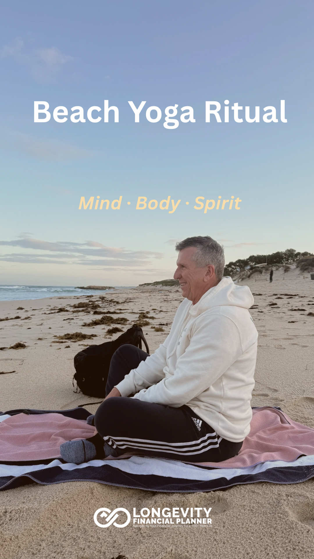 Beach yoga hits different. 🌊🧘 @Amy Nicholls  More than movement — it’s a reset for mind, body & spirit. Next level ritual. #BeachYoga #LongevityRitual #MindBodySpirit #MovementIsMedicine #KeysToHappiness #100YearLife #WellbeingJourney #PerthTok #ExplorerMindset