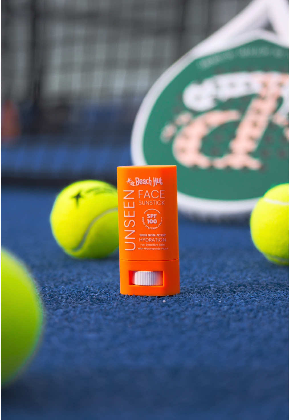 swipe then play 🎾🌞 Unseen Sunstick — protects your skin without slowing you down 😉  #BeachHutSunscreen #DailyDefense #UnseenSuncreen #SuncareisSkincare 