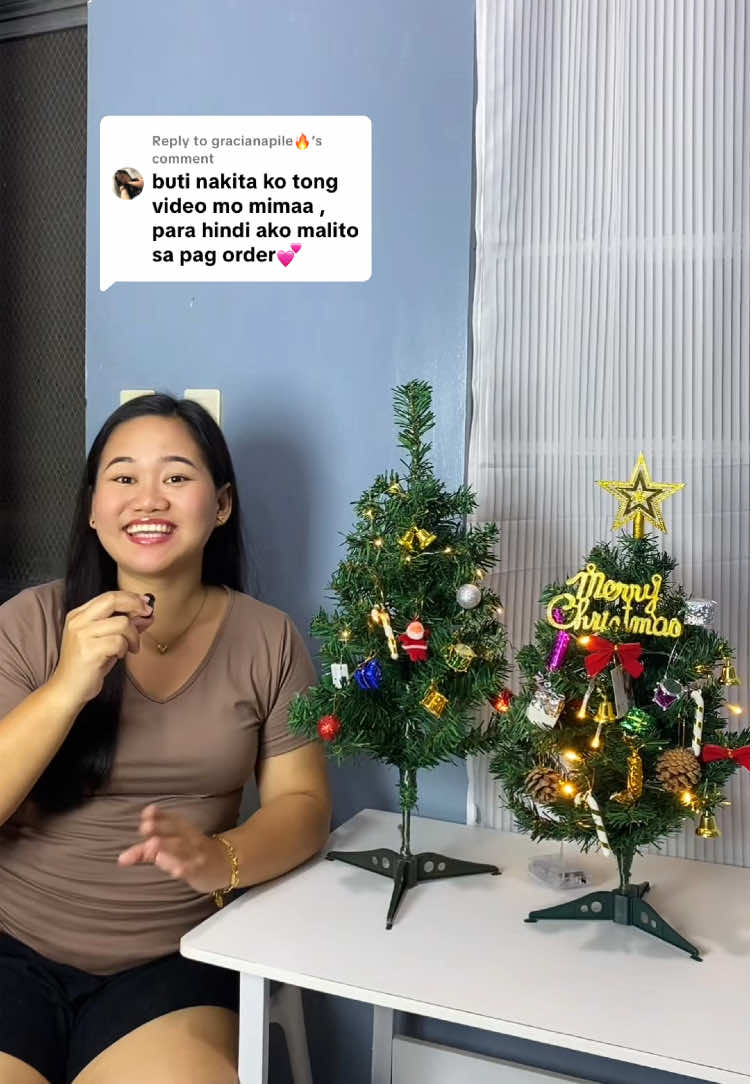 Replying to @gracianapile🔥 Kaso out of stock na pareho.☹️ #minichristmastree #christmastreefullset #tabletopchristmastree #tablechristmastree #smallchristmastree 