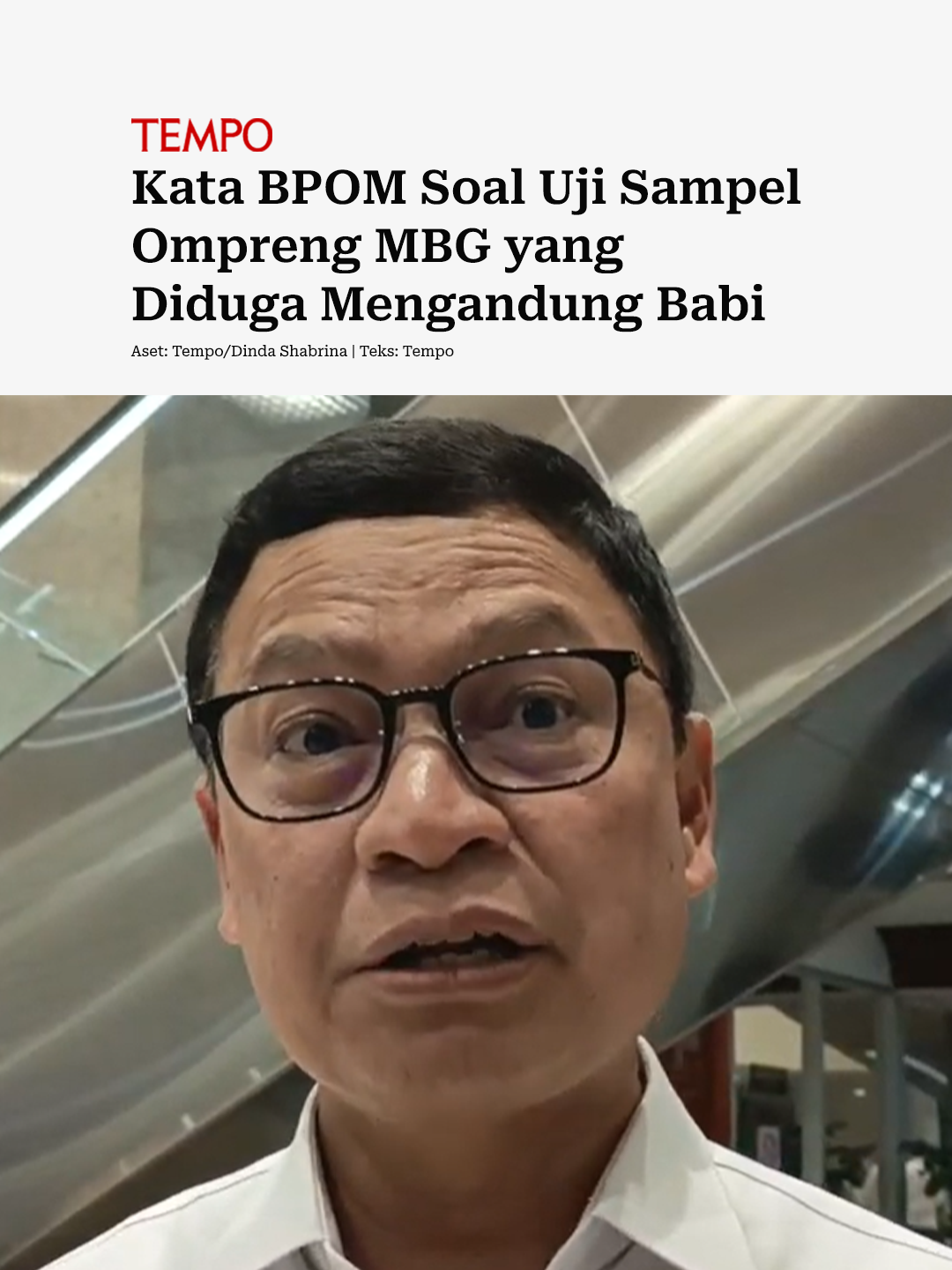 Kepala Badan Pengawasan Obat dan Makanan (BPOM) Taruna Ikrar mengatakan lembaganya sudah tuntas menguji sampel ompreng atau wadah makan bergizi gratis (MBG) yang diduga mengandung lemak babi. Namun, kata Taruna, BPOM tidak dapat mengumumkan hasil uji sampel ompreng MBG tersebut ke publik. Pengumuman hasil uji sampel akan disampaikan satu pintu melalui Kantor Komunikasi Kepresidenen. #ompreng #mbg #makanbergizigratis #bpom #tempodotco #tempomedia #berita #fypindonesia #fyp #tiktokberita