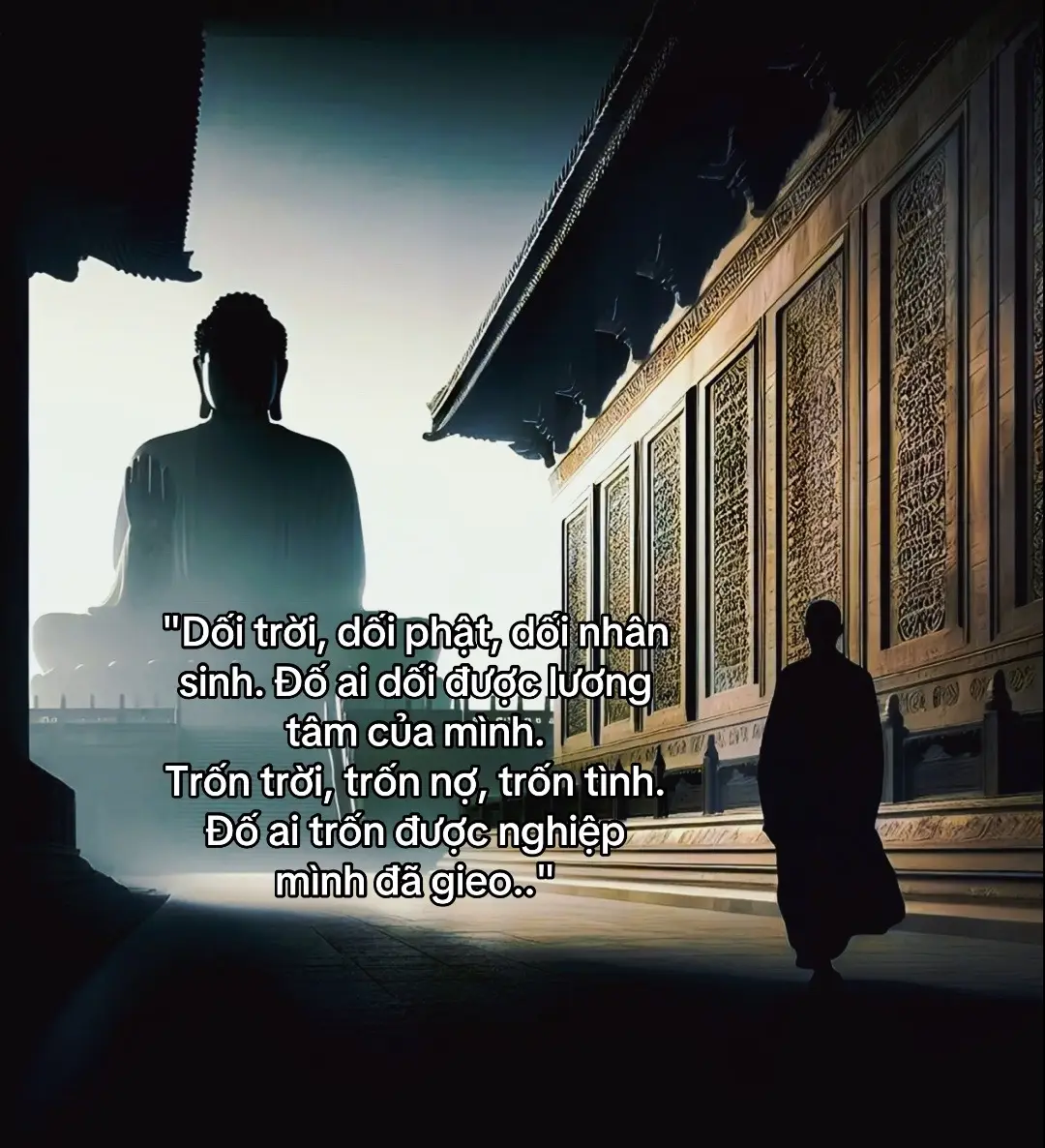 骗天，骗佛，骗人。谁能骗自己的良心？ 躲避天庭，躲避债务，躲避爱情。 谁能逃脱自己所作所为的 的因果报应…… #xuhuong #tamtrang #fyp 
