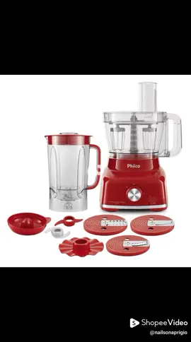 Multiprocessador Philco 9 em 1 PMP1600W, 1400W de potência para triturar, fatiar e misturar com praticidade. #Philco #CozinhaPrática #Multifuncional Link:👇 https://s.shopee.com.br/6AbfyNSPvW