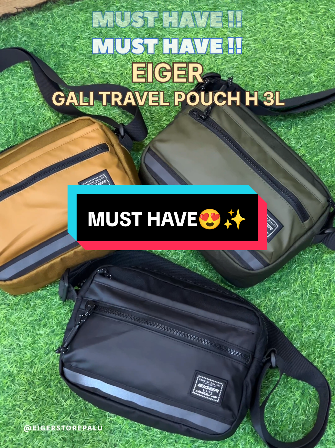 MUST HAVE 😍 -- Pastikan barang bawaan kamu tetap aman dengan Gali Travel Pouch 3L. Travel pouch dari EIGER Riding ini pas dipakai untuk berkeliling kota atau berjalan-jalan waktu weekend. Kamu bisa membawa berbagai barang esensial di travel pouch ini berkat saku depan dan belakangnya yang berfungsi untuk menaruh barang yang membutuhkan akses cepat. Barang bawaan kamu juga tetap aman karena ada kompartemen utama dengan saku dalam berbahan jala untuk menjaga barang kamu tetap aman.  Dimension 24,5 x 6,5 x 18,5 cm (Vol 3L) Weight 200 Material Polyester 600D Polyester 600D Ripstop Double Face Polyester 200D Recycled Lining Fitur • Terbuat dari material polyester daur ulang pada beberapa bagian badan tas • Menggunakan finishing water repellent • Lapisan dalam (lining) tas menggunakan bahan daur ulang • Kompartemen utama dengan saku dalam berbahan jala • Saku depan • Saku belakang -- #EigerAdventure  #EigerTropicalAdventure  #eigermountaineering  #eigerstorepalu  #eigerianpalu 