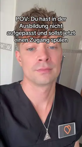 Wie sieht es bei euch mit Zugänge anspülen aus? 🫧🧡#pflegehumor #krankenpflege #viggo