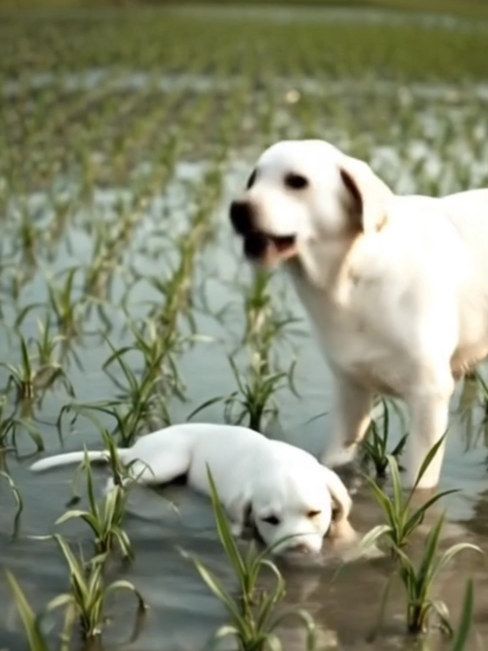 Heroic Farmer Brings Drowning Puppy Back to Life in Rice Field! #dog #humanity #animal #viralvideos #pets 