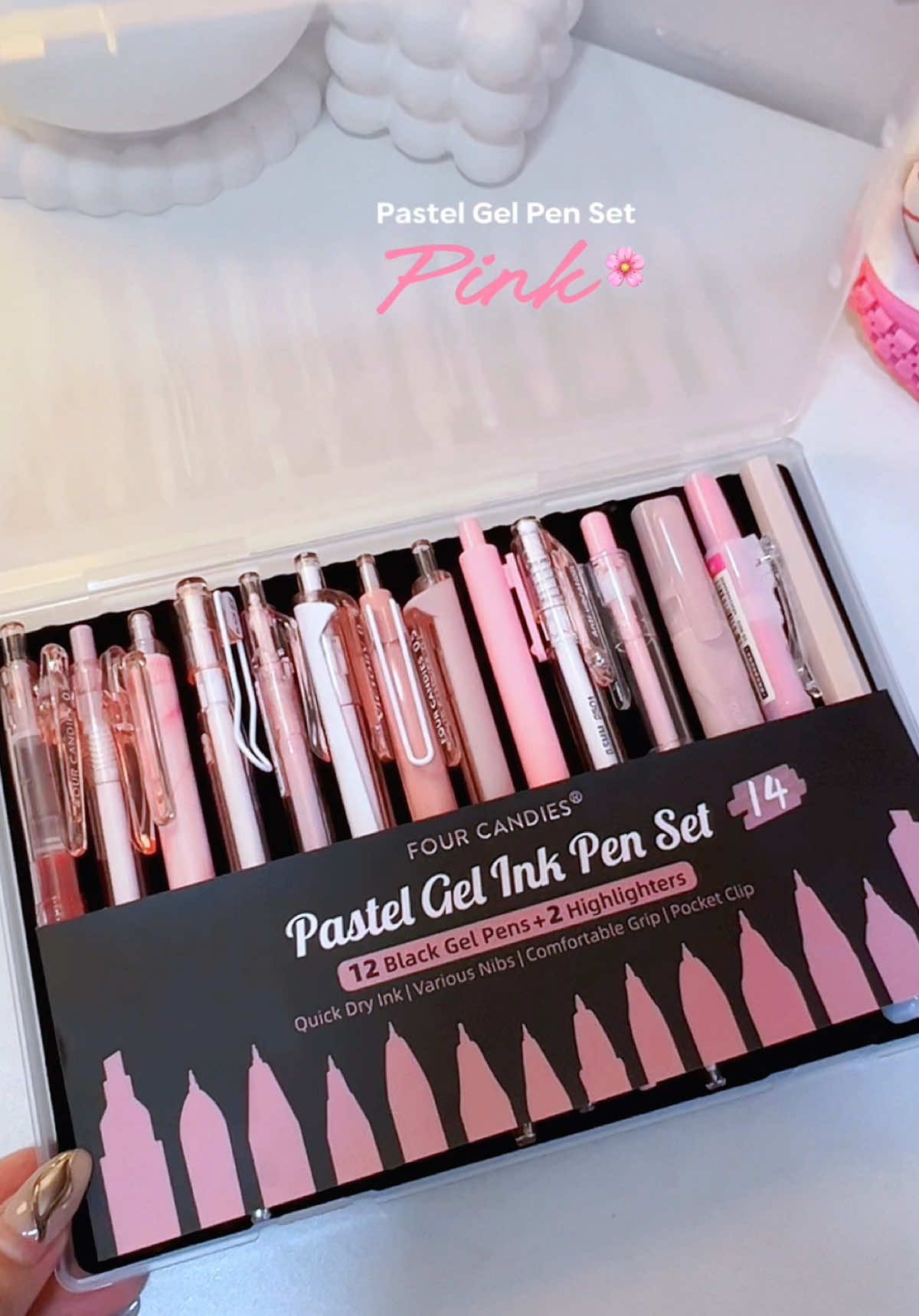 SOO Cute nmn neto....perfect pang gift..14pcs Pastel Gel ink pen set with case... Cut retractable  0.5mm fine point... AESTHETIC  PENS FOR SCHOOL for writing  and office  supplies #gelpenset #gelpen #backtoschool #schoolsupply #pens 