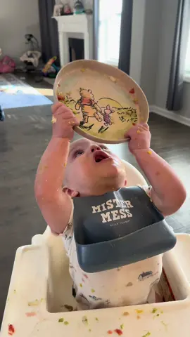 What my 8 month old ate this morning, 1 French toast stick, 1 scrambled egg, half an avocado and 2 mashed strawberries. This breakfast didn’t stand a chance for Mr. Man. #8monthsold #breakfast #fyp #babiesoftiktok 