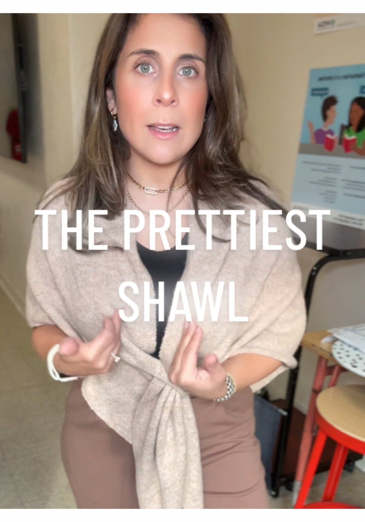 One of my favorite finds on the TikTok shop is this little shawl! #shawl #sweater #shawls #fallfashioninspo #womensfashion 