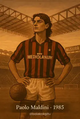 Paolo Maldini… 25 musim, satu lambang di dada.   Kesetiaan yang tak tergoyahkan.   Follow jika kamu respek dengan legenda satu klub seperti Maldini.   #bolakokgitu #ceritabola #footballstory #legenda #acmilan