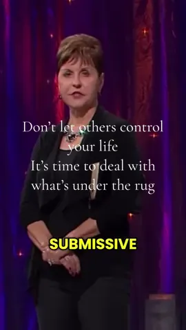 Don’t let others control your life It’s time to deal with what’s under the rug #joycemeyer 