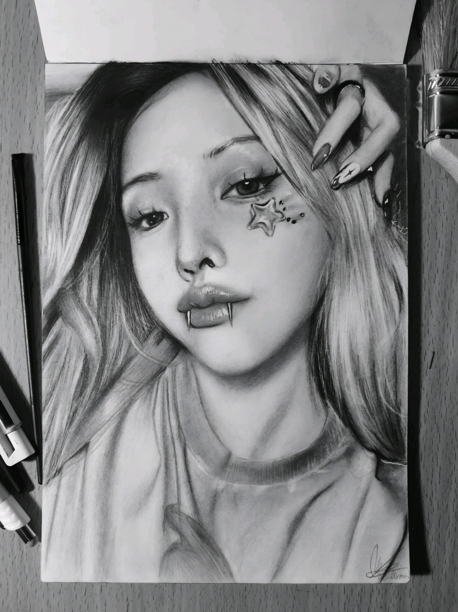 jangan lupa jj in😁#foryou #doodle #fyp #artwork #artist #drawing #letsdraw #realism #grid #realis #draw 