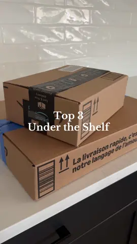 Top 3 Amazon Finds for all that wasted space under your shelf!  Lnked in my Amazon Shop under UNDER THE SHELF! #HiddenStorage #amazonhome #organizedhome #smallspacesolutions #clutterfree 