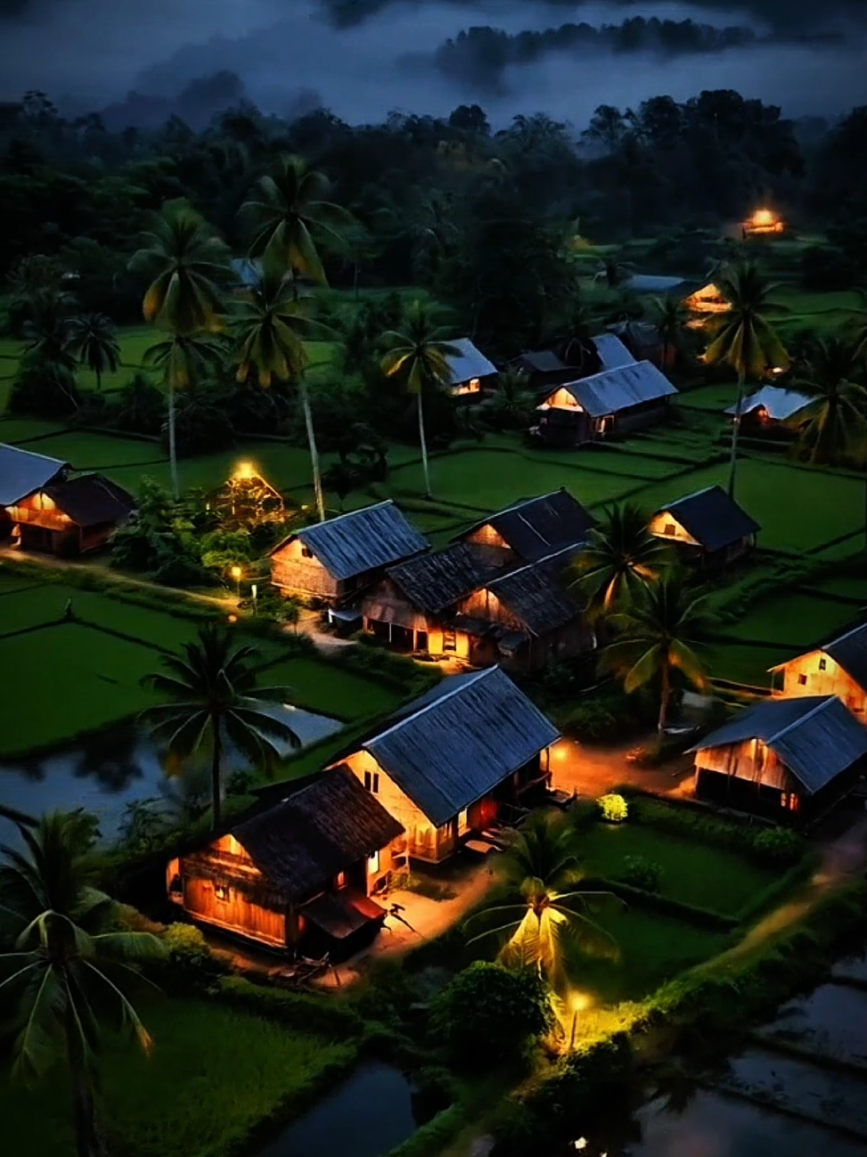suasana menjelang subuh yang tenang dan adem,, #fyp #suasanadesa #kampung #foryou #subuh 