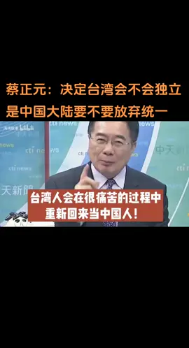 蔡正元：决定台湾会不会独立是中国大陆要不要放弃统一#台湾 #蔡正元 #统一 