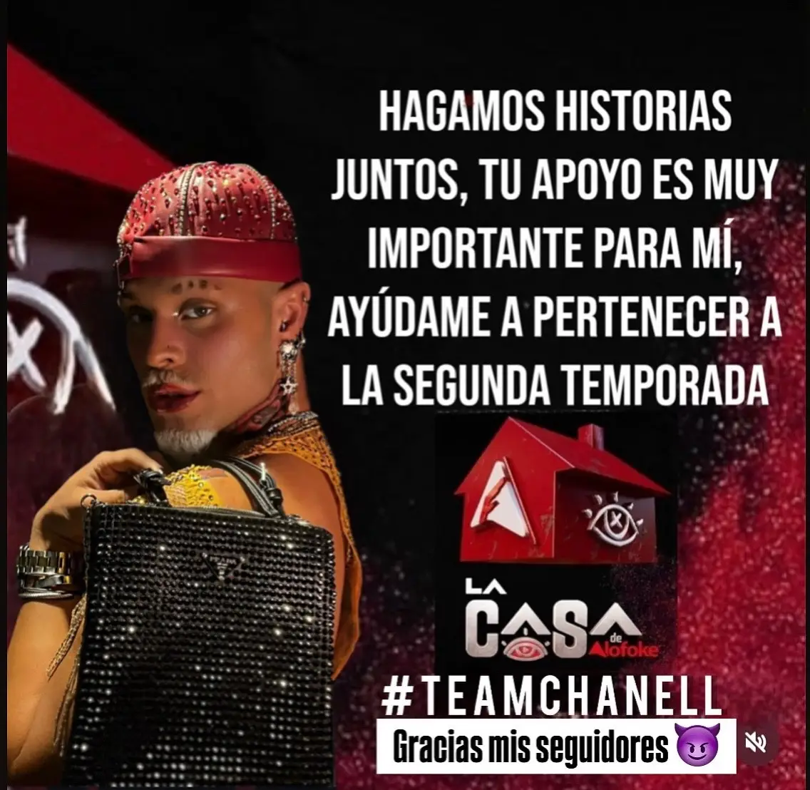🇵🇷Ustedes saben lo mucho que me gusta este mundo… y este reality sería mi escenario perfecto ..🖤🦹🏼‍♂️ Cuento con su apoyo? compartan en sus historias 😈 Solo tienen que ETIQUETAR a  @alofoke @charyliea #lacasadealofoke #casaalofoke #teamchanell @Matias Alofoke @Alofoke Studio 