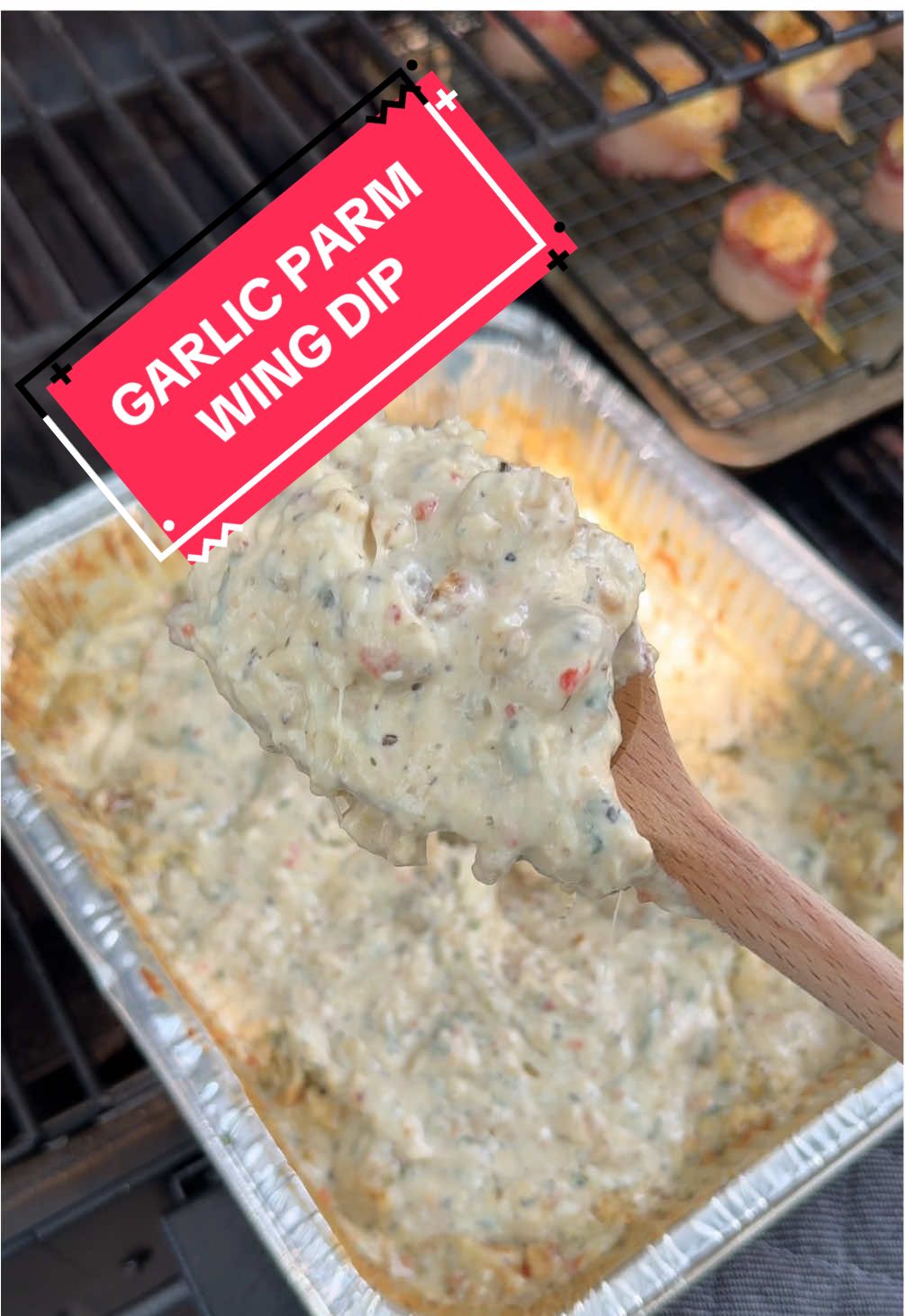 Replying to @Ghost girl 👻 Garlic Parmesan Wing Dip for Game Day 🏈 #bbqtiktok #garlicparmesan #wings 