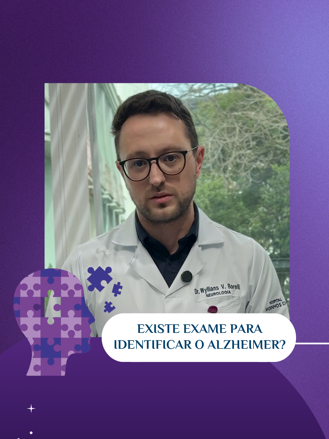 Você sabia que existem exames que podem investigar o esquecimento, uma das principais características do alzheimer? O neurologista do Hospital Moinhos de Vento, Dr. Wyllians Borelli, fala mais sobre o processo de diagnóstico da doença e os exames existentes para investigar o quadro. Assista e informe-se! —- Dr. Wyllians Borelli CRM 42970 RQE 42127 — #HospitalMoinhosdeVento #SetembroLilas #Alzheimer