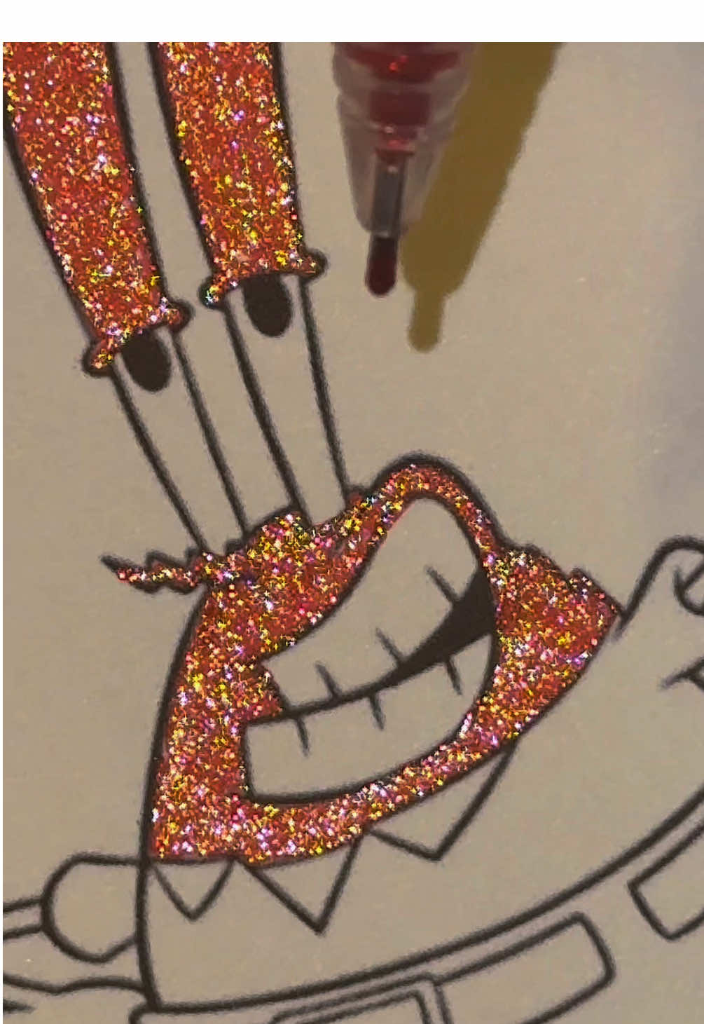 Eugene Krabs 🦀✨ #glittercoloring #spongebob #coloring #satisfying #asmr