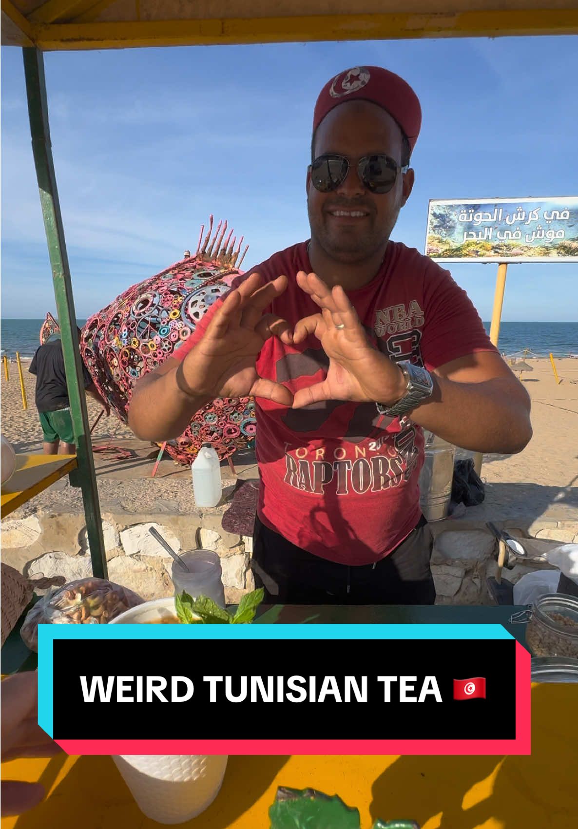 The strangest cup of tea I’ve ever tried #tunisia #streetfood #tunisian 