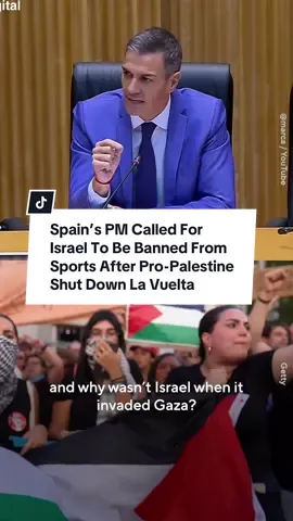 More than 100,000 pro-Palestine protesters forced the final stage of Spain’s most prestigious cycling race, La Vuelta, to be abandoned in Madrid. “This is a massive success for the global pro-Palestine movement and should serve to strengthen and escalate the fight everywhere,” one of the organizers, Anticapitalistas, said after the race.  #spain #lavuelta #gaza #tiktoknews #fyp            