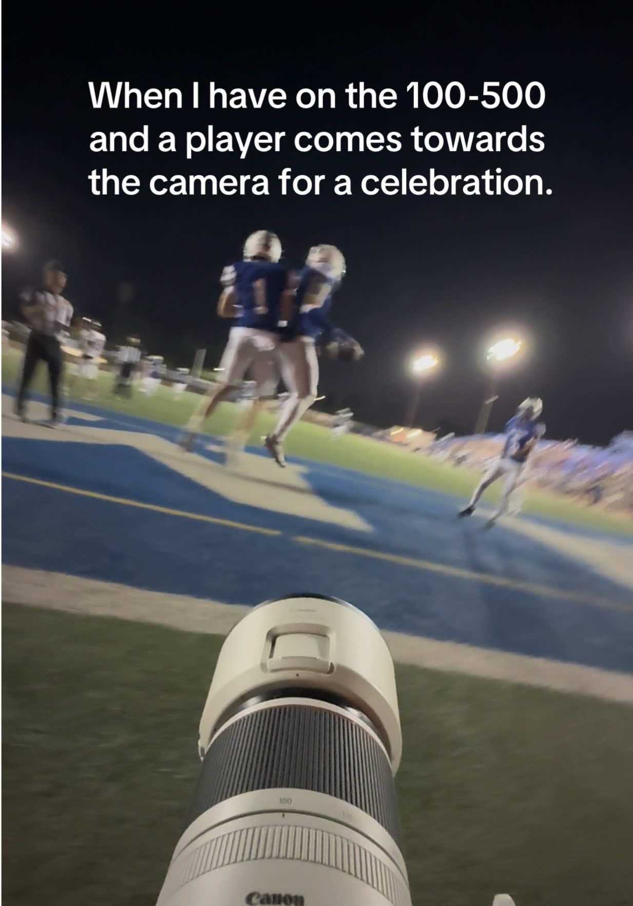 When I’m taking photos with the 100-500 and a player comes towards me to celebrate.🙈 results of the game pics: https://www.instagram.com/p/DOrtEVUD0bG/?igsh=MTcycWRwZ2x3ZDgwYQ== #photography #canoncamera #footballphotography #viral #oops 