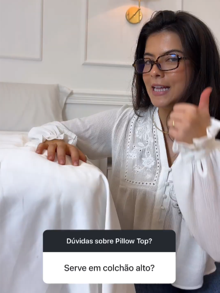 Muita gente pergunta: “O Pillow Top serve em colchão alto?” 👉 A resposta é SIM! Ele veste colchões de até 40 cm com conforto e praticidade. Tem mais dúvidas? Deixa aqui pra gente 👇