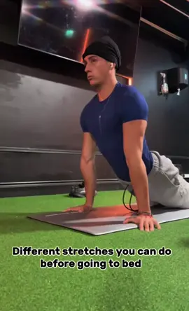 Do these 12 stretches every night before bed to release tension, relax deeper, fall asleep faster and improve your body's ability to recover and heal. #stretching #yogapose #meditation 