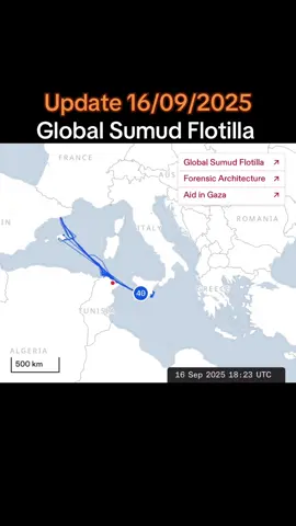 Update 16/09/2025 Global Sumud Flotilla sets out on last leg of journey to Gaza Boats left from Italy and the coast of North Africa in an attempt to break Israel's siege of Gaza. #globalsumudflotilla #gaza #freepalestine #fypシ゚viral🖤tiktok #oslo 