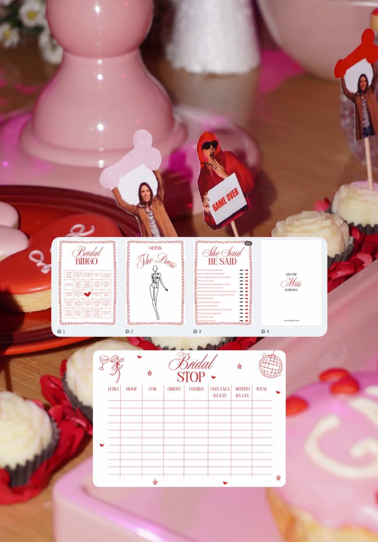 Respondendo a @Amanda Leite toda a papelaria que usei na #despedidadesoltera 🩷 #bridal #jogosdespedidadesolteira #decoracao 
