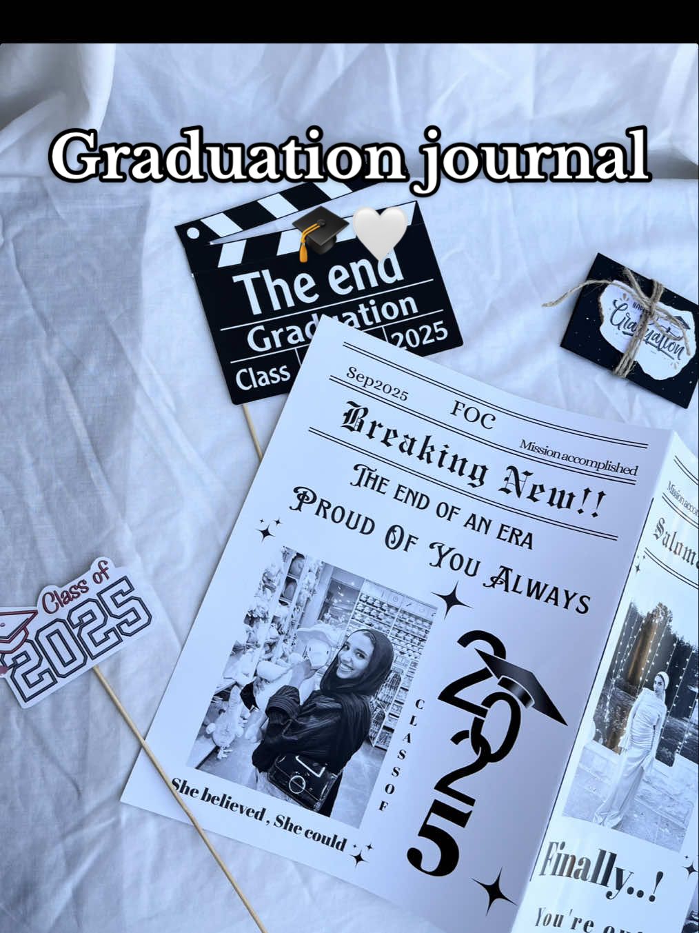 Graduation Journal🎓✨🪩  اطلبوه دلوقتي عشان تعملو أحلي graduation memories مع صحابكم سواء Graduate او Seniors 🤍🫶 اكتبو Graduation في الكومنت وهنرد عليكم بالتفاصيل 🤍 #graduate #senior #first_last_day 