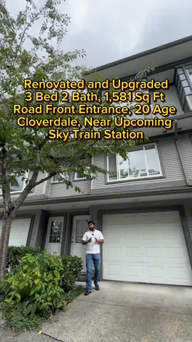 📲604-376-6457 1,581 sq ft 3 bed 2 bath townhouse with a beautiful road front entrance  #townhouse #harnoorgill #cloverdale #renovated #punjabi  . . . . . . . . . . . . . . Listed by Suchyta Kahlon - Royal Lepage