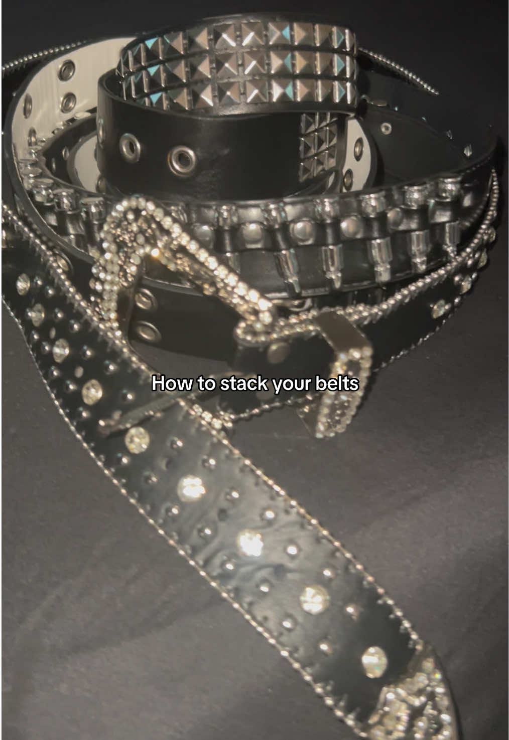 stacking belts #belt #studdedbelt 