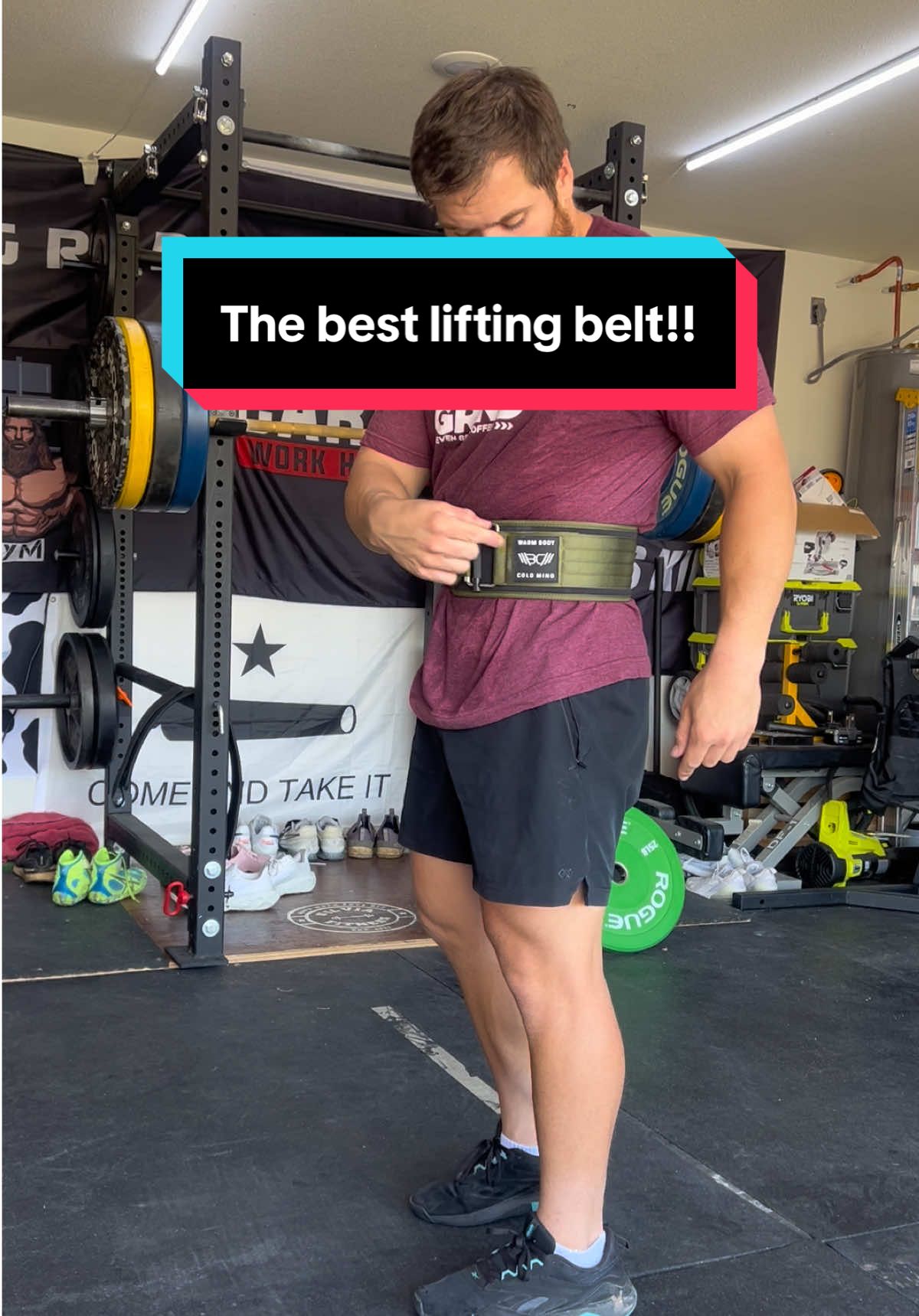 I use this weightlifting belt for HIIT workouts and Olympic weightlifting. I’ve put a lot of weight on with it and it never budges. It’s quick to take on and off and you’ll never want another one after using this one. Get it by clicking the link! #lifting #weightlifting #gym #gymwear #fyp 