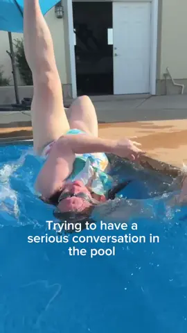 Having the most serious conversations in the pool since 1992. You’d be surprised how much we get through.  #poolday  #serioustalk #comedyskit #funny #sisters 