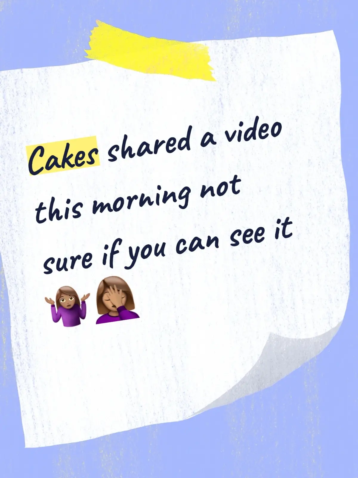 Cakes has a video up not sure if you can see it or not!! Oh well next video coming up